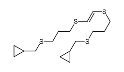 3-[2-[3-(cyclopropylmethylsulfanyl)propylsulfanyl]ethenylsulfanyl]propylsulfanylmethylcyclopropane Structure