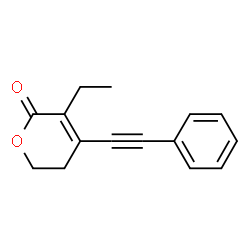 2H-Pyran-2-one,3-ethyl-5,6-dihydro-4-(phenylethynyl)-(9CI)结构式