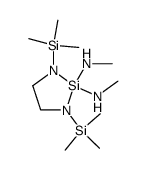 1,3-bis(trimethylsilyl)-2,2-bis(methylamino)-1,3-diaza-2-sila-cyclopentane结构式