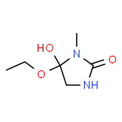 2-Imidazolidinone, 5-ethoxy-5-hydroxy-1-methyl- (9CI) Structure