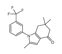 2,6,6-trimethyl-1-[3-(trifluoromethyl)phenyl]-5,7-dihydroindol-4-one结构式