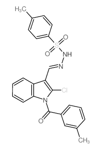 N-[[2-chloro-1-(3-methylbenzoyl)indol-3-yl]methylideneamino]-4-methyl-benzenesulfonamide Structure