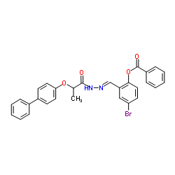 2-[(E)-{[2-(4-Biphenylyloxy)propanoyl]hydrazono}methyl]-4-bromophenyl benzoate Structure
