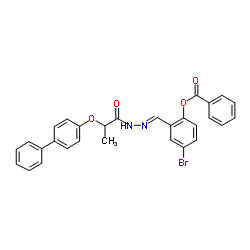 2-[(E)-{[2-(4-Biphenylyloxy)propanoyl]hydrazono}methyl]-4-bromophenyl benzoate结构式