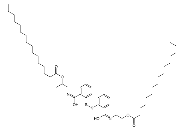 1-[[2-[[2-(2-hexadecanoyloxypropylcarbamoyl)phenyl]disulfanyl]benzoyl]amino]propan-2-yl hexadecanoate Structure
