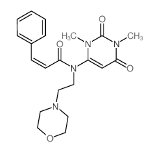 2-Propenamide,N-[2-(4-morpholinyl)ethyl]-3-phenyl-N-(1,2,3,6-tetrahydro-1,3-dimethyl-2,6-dioxo-4-pyrimidinyl)- structure