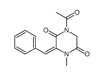 1-acetyl-3-benzylidene-4-methylpiperazine-2,5-dione Structure