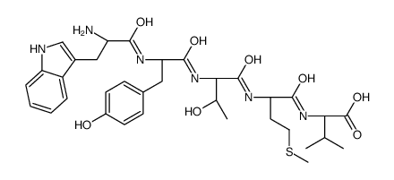 (2S)-2-[[(2S)-2-[[(2S,3R)-2-[[(2S)-2-[[(2S)-2-amino-3-(1H-indol-3-yl)propanoyl]amino]-3-(4-hydroxyphenyl)propanoyl]amino]-3-hydroxybutanoyl]amino]-4-methylsulfanylbutanoyl]amino]-3-methylbutanoic acid Structure