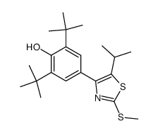 2,6-Di-tert-butyl-4-(5-isopropyl-2-methylsulfanyl-thiazol-4-yl)-phenol结构式