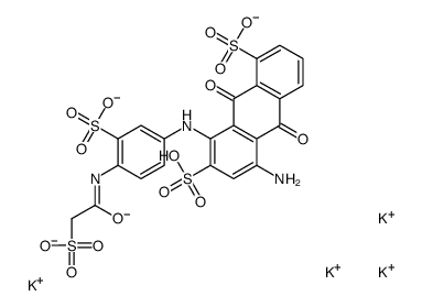 tetrapotassium 5-amino-9,10-dihydro-9,10-dioxo-8-[[3-sulphonato-4-[(sulphonatoacetyl)amino]phenyl]amino]anthracene-1,7-disulphonate Structure