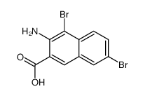 3-amino-4,7-dibromonaphthalene-2-carbocylic acid Structure