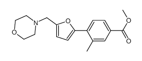 3-methyl-4-(5-morpholin-4-ylmethyl-furan-2-yl)-benzoic acid methyl ester结构式