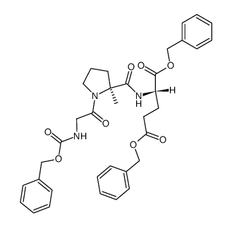 dibenzyl N-benzyloxycarbonyl-glycyl-L-2-methylprolyl-L-glutamate结构式