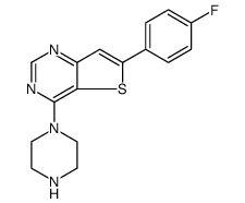 Thieno[3,2-d]pyrimidine, 6-(4-fluorophenyl)-4-(1-piperazinyl) Structure
