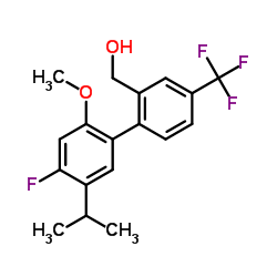 4'-Fluoro-2'-methoxy-5'-isopropyl-4-trifluoromethyl-1,1'-biphenyl-2- methanol structure