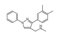 1H-Pyrazole-4-methanamine, 3-(3,4-dimethylphenyl)-N-methyl-1-phenyl结构式