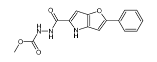 N-methoxycarbonyl-2-phenyl-4H-furo(3,2-b)pyrrole-5-carbohydrazide结构式