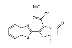 sodium 2-(2-benzthiazolyl)-1-carbapen-2-em-3-carboxylate结构式