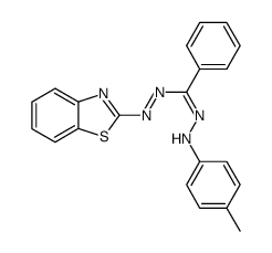 1-(p-tolyl)-3-phenyl-5-(2-benzothiazolyl)formazan结构式