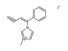 1-(2-cyano-1-phenylvinyl)-3-methyl-1H-imidazol-3-ium iodide结构式