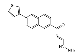 N-(hydrazinylmethylidene)-6-thiophen-3-ylnaphthalene-2-carboxamide结构式