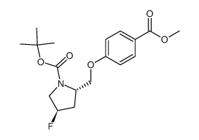 methyl 4-[1-(tert-butoxycarbonyl)-(4R)-fluoro-(2S)-pyrrolidinyl]methoxybenzoate结构式