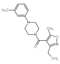 Methanone, (3-ethyl-5-methyl-4-isoxazolyl)[4-(3-methylphenyl)-1-piperazinyl] Structure