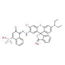 4-[[6'-(diethylamino)-3'-hydroxy-3-oxospiro[isobenzofuran-1(3H),9'-[9H]xanthen]-2'-yl]azo]-3-hydroxynaphthalene-1-sulphonic acid, sodium salt结构式