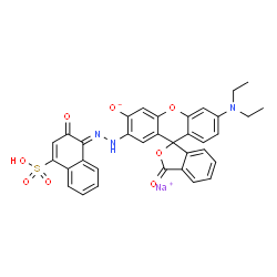 4-[[6'-(diethylamino)-3'-hydroxy-3-oxospiro[isobenzofuran-1(3H),9'-[9H]xanthen]-2'-yl]azo]-3-hydroxynaphthalene-1-sulphonic acid, sodium salt structure