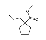 methyl 1-(2-iodoethyl)cyclopentanecarboxylate结构式