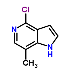 4-氯-7-甲基-1H-吡咯并[3,2-c]吡啶结构式