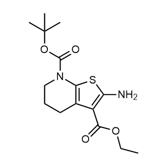 7-(叔丁基)3-乙基2-氨基-5,6-二氢噻吩并[2,3-b]吡啶-3,7(4H)-二羧酸酯结构式