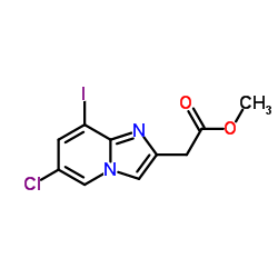 Methyl (6-chloro-8-iodoimidazo[1,2-a]pyridin-2-yl)acetate结构式