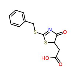 [2-(Benzylsulfanyl)-4-oxo-4,5-dihydro-1,3-thiazol-5-yl]acetic acid结构式