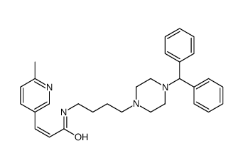 (E)-N-[4-(4-benzhydrylpiperazin-1-yl)butyl]-3-(6-methylpyridin-3-yl)prop-2-enamide结构式