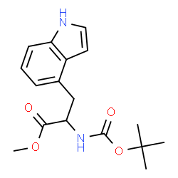 2-((叔丁氧羰基)氨基)-3-(1H-吲哚-4-基)丙酸甲酯结构式