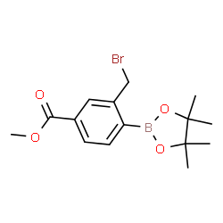 3-(溴甲基)-4-(4,4,5,5-四甲基-1,3,2-二氧硼杂环戊烷-2-基)苯甲酸甲酯结构式