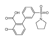 2-chloro-6-(3-pyrrolidin-1-ylsulfonylphenyl)benzoic acid结构式