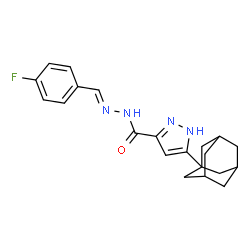 3-((1S,3s)-adamantan-1-yl)-N-((E)-4-fluorobenzylidene)-1H-pyrazole-5-carbohydrazide Structure