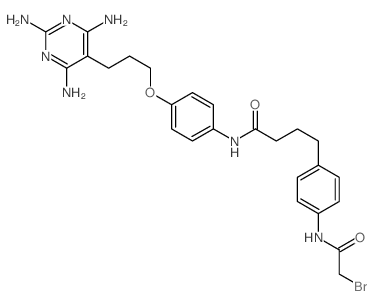 Benzenebutanamide,4-[(2-bromoacetyl)amino]-N-[4-[3-(2,4,6-triamino-5-pyrimidinyl)propoxy]phenyl]- Structure