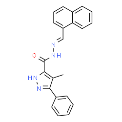 (E)-4-methyl-N-(naphthalen-1-ylmethylene)-3-phenyl-1H-pyrazole-5-carbohydrazide结构式