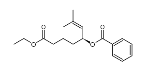 (S)-ethyl 5-benzoyloxy-7,7-dimethylhept-6-enoate结构式