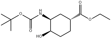 (1R,3S,4R)-3-{[(叔丁氧基)羰基]氨基}-4-羟基环己烷-1-羧酸乙酯结构式