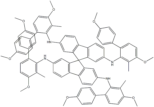 2,2',7,7'-四(4,4'-二甲氧基-3-甲基二苯基氨基)-9,9'-螺二芴结构式