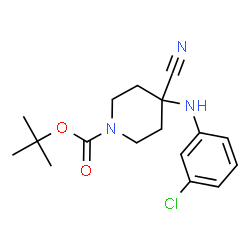 tert-butyl 4-((3-chlorophenyl)amino)-4-cyanopiperidine-1-carboxylate Structure