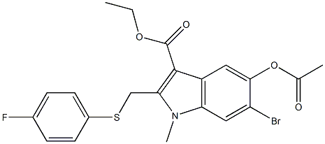 ethyl 5-acetoxy-6-broMo-2-((4-fluorophenylthio)Methyl)-1-Methyl-1H-indole-3-carboxylate Structure