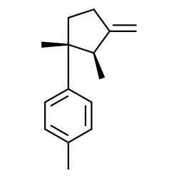 1-(1,2α-Dimethyl-3-methylenecyclopentane-1β-yl)-4-methylbenzene结构式