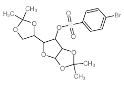 4-(4-bromophenyl)sulfonyloxy-3-(2,2-dimethyl-1,3-dioxolan-4-yl)-7,7-dimethyl-2,6,8-trioxabicyclo[3.3.0]octane structure