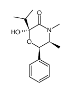 (2S,5S,6R)-2-hydroxy-2-isopropyl-4,5-dimethyl-6-phenylmorpholin-3-one结构式