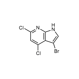 3-溴-4,6-二氯-1H-吡咯并[2,3-B]吡啶结构式